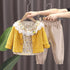 Broken Flower Wave Point Sweater Cardigan Three Piece Set